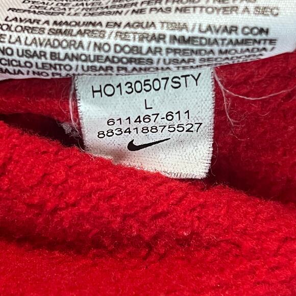 Nike Red Embroidered Swoosh Crewneck Sweatshirt Men’s Large Classic Pullover - Picture 4 of 12